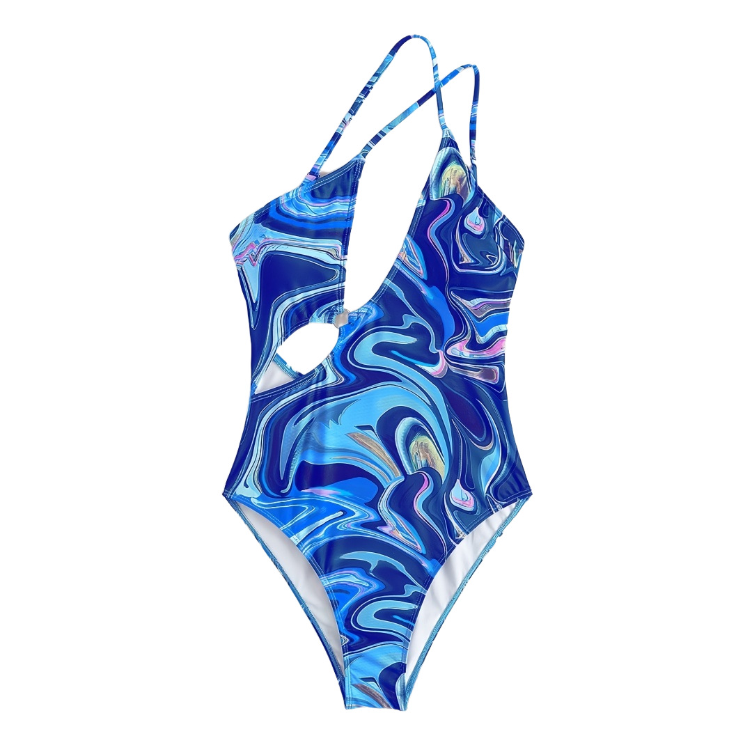 Printed One-Piece Swimsuit for Pool & Beach