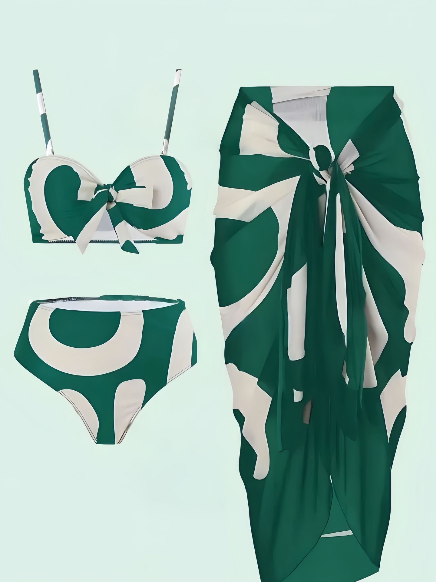 Two-Piece Bikini & Beach Skirt Swimsuit Set