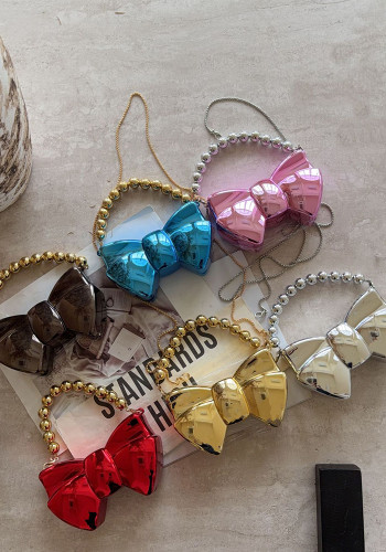 Women One‑Shoulder Evening Bow Chain Bag