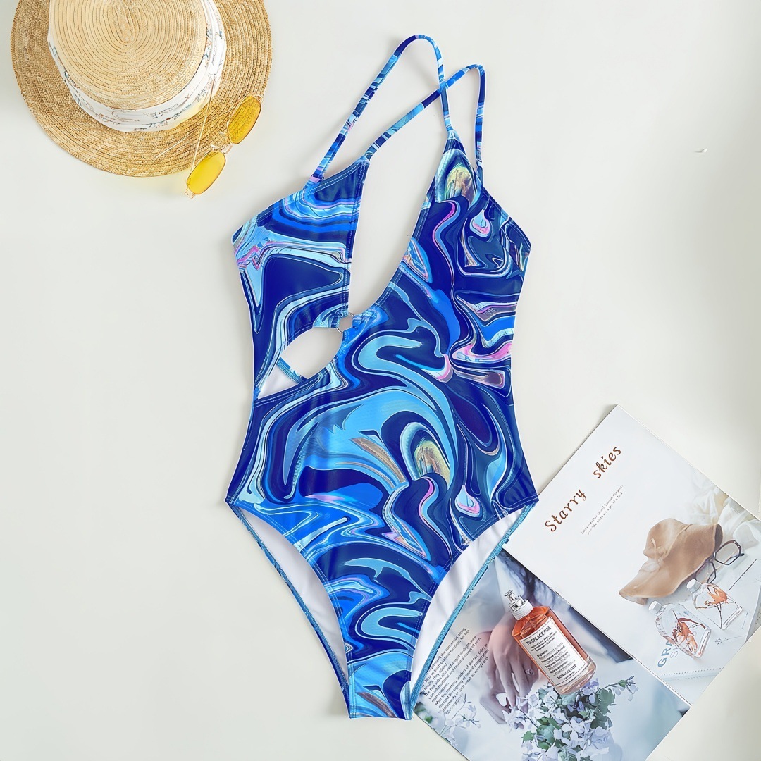 Printed One-Piece Swimsuit for Pool & Beach