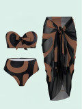 Women Sexy Bikini Beach Skirt Two‑Piece Swimsuit Set