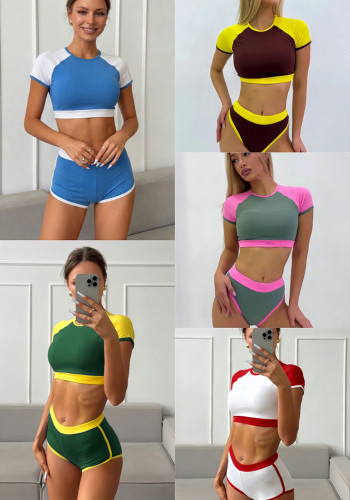 Women Casual Beach Swimsuit Three‑Piece Set