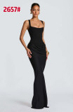 Women Spring Fishbone Cami Bodycon Maxi Dress