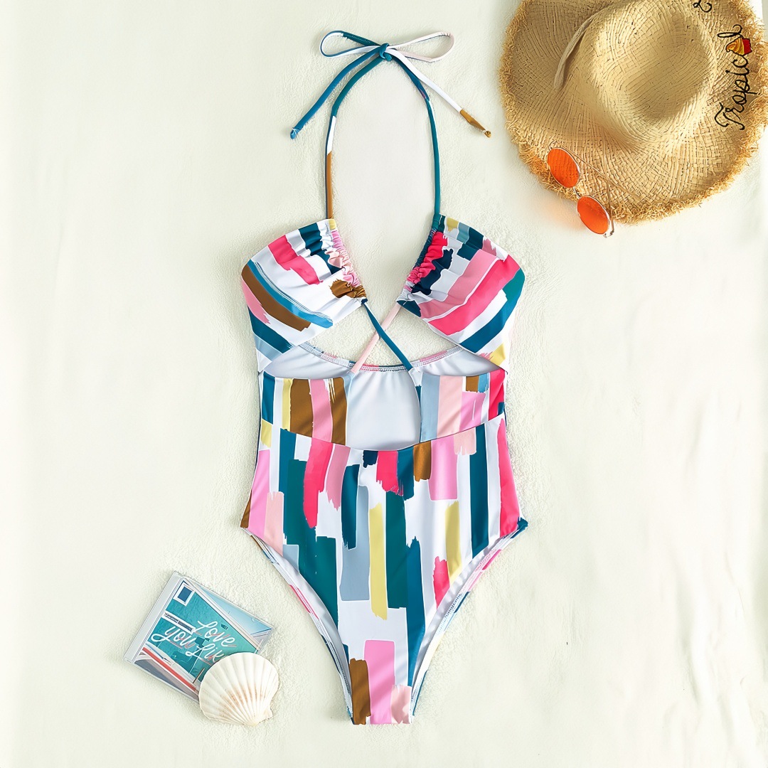 Printed One-Piece Swimsuit for Beachwear