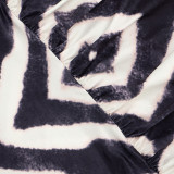 Women Summer Zebra‑Print Halter Neck Metal Ring Backless Dress
