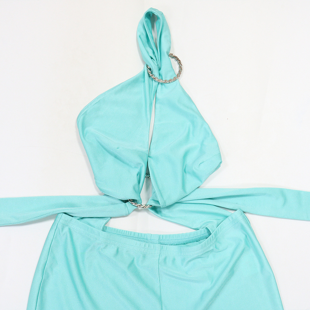 Halter Neck Backless Jumpsuit for Party Wear