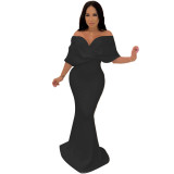 Plus Size Women Sexy Backless Mermaid Dress