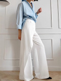 Women's Spring High-Waisted Casual Asymmetrical Slim-Fit Straight-Leg Pants