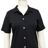 Women Casual Short Sleeve Top & Pants Two‑Piece Set