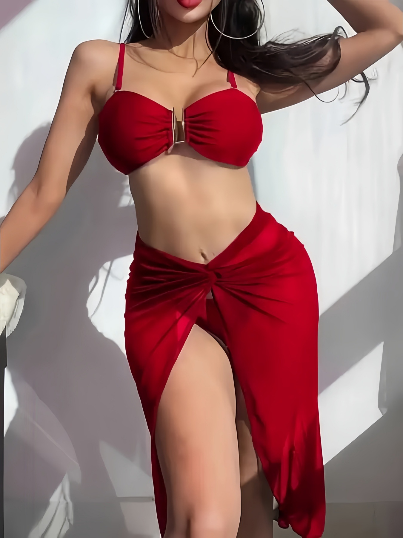 Three-Piece Bikini Swimsuit Set for Beachwear