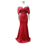Plus Size Women Sexy Backless Mermaid Dress