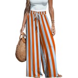 Women's Casual Striped Wide-Leg Pants
