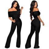 Women Sexy Off‑Shoulder Jumpsuit