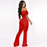 Women Sexy Off‑Shoulder Jumpsuit
