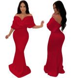 Plus Size Women Sexy Backless Mermaid Dress