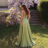 Women's Satin Boned Slim-Waist Formal Party Mermaid Maxi Dress（Processing time need 3-6 days）