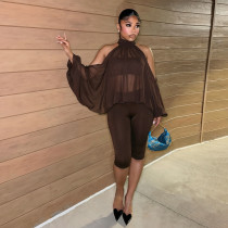 Women Sexy Off‑Shoulder Strapless Tops & Capri Pants Three‑Piece Set Women Sexy Off‑Shoulder Strapless Tops & Capri Pants Three‑Piece Set