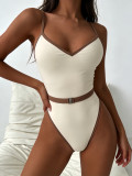 Women Color‑Block One‑Piece Swimsuit