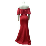Plus Size Women Sexy Backless Mermaid Dress