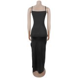 Women Beaded High‑Neck Mesh Long Sleeve Ruched Bodycon Dress