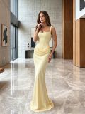 Women Spring Fishbone Cami Bodycon Maxi Dress