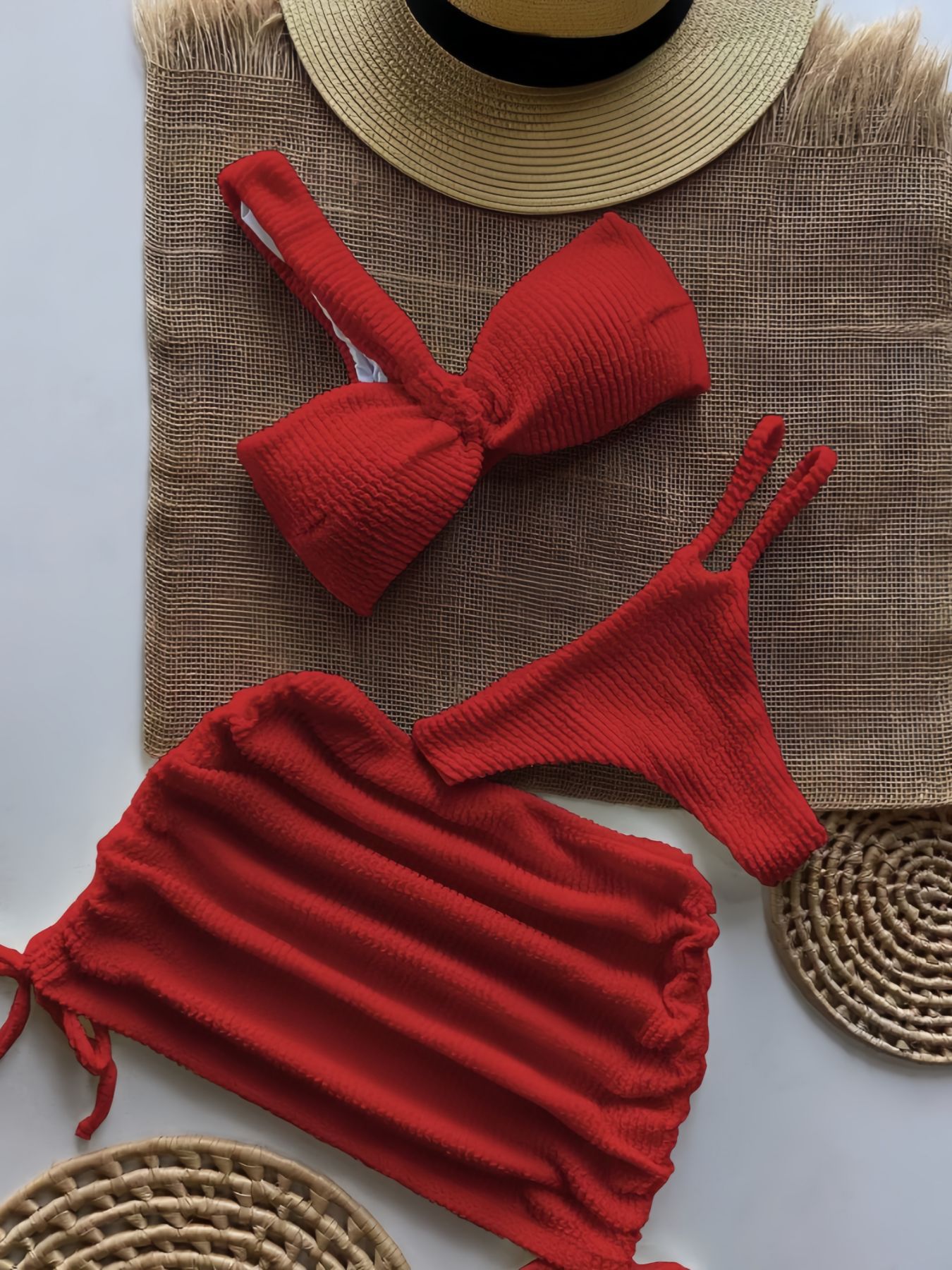 Three-Piece Bikini Swimsuit Set for Pool & Beach