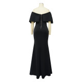 Plus Size Women Sexy Backless Mermaid Dress