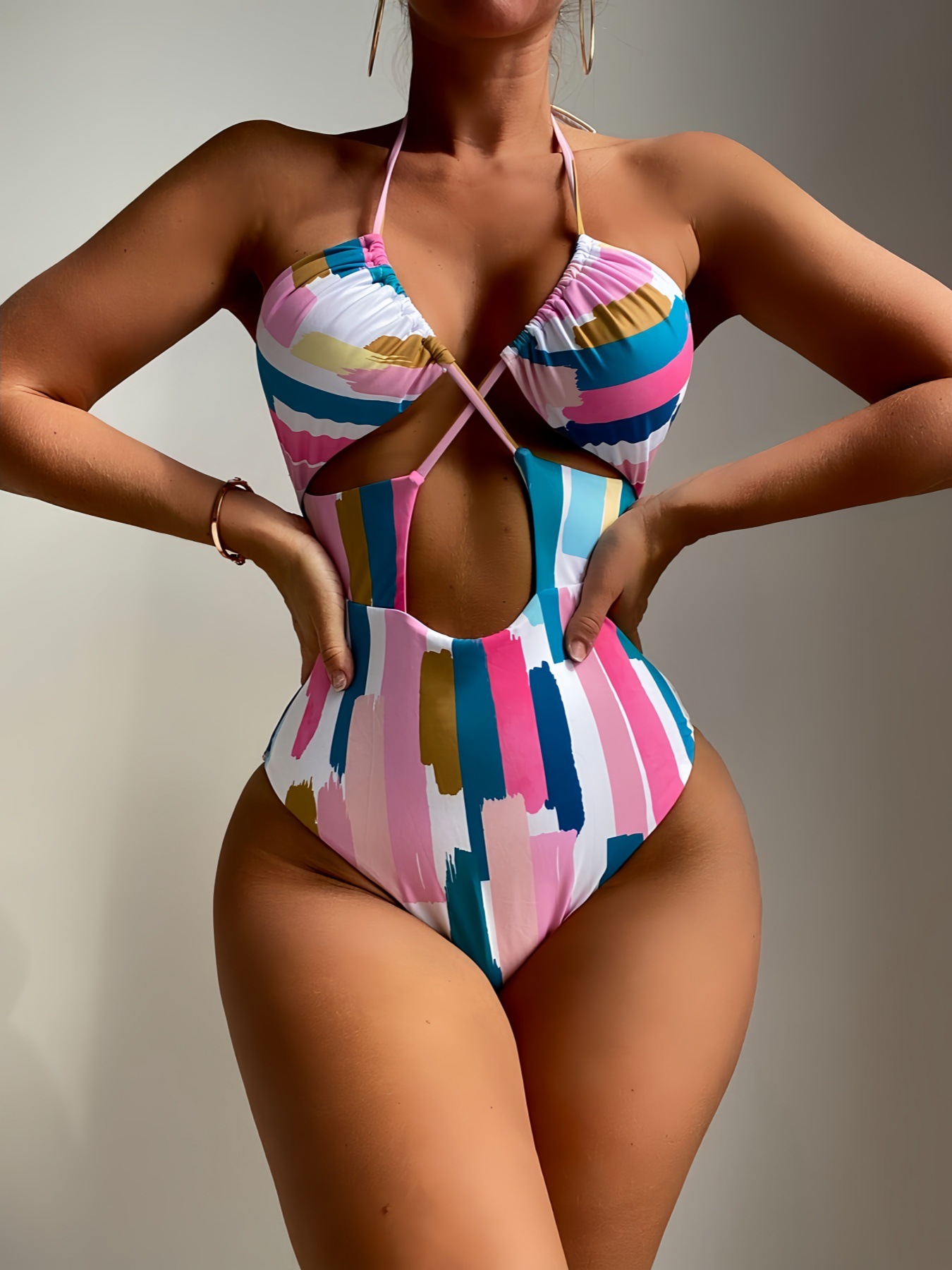 Printed One-Piece Swimsuit for Beachwear