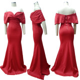 Plus Size Women Sexy Backless Mermaid Dress