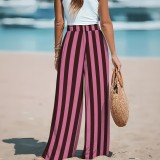 Women's Casual Striped Wide-Leg Pants