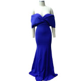 Plus Size Women Sexy Backless Mermaid Dress