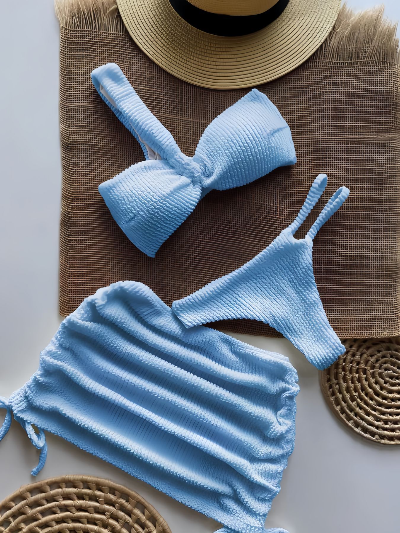 Three-Piece Bikini Swimsuit Set for Pool & Beach