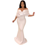 Plus Size Women Sexy Backless Mermaid Dress