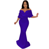 Plus Size Women Sexy Backless Mermaid Dress