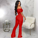 Women Sexy Off‑Shoulder Jumpsuit