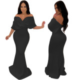 Plus Size Women Sexy Backless Mermaid Dress