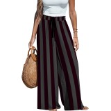 Women's Casual Striped Wide-Leg Pants