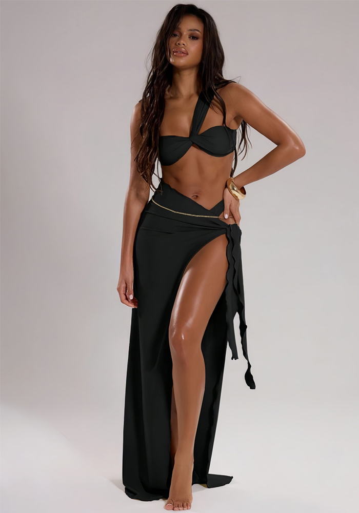 Bandeau Two-Piece Bikini Swimsuit Set for Beachwear