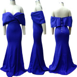 Plus Size Women Sexy Backless Mermaid Dress