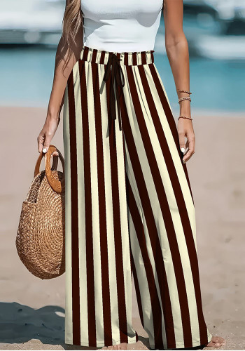 Women's Casual Striped Wide-Leg Pants