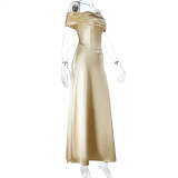 Women Off‑Shoulder Bodycon Maxi Dress