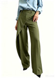 Women's Spring High-Waisted Casual Asymmetrical Slim-Fit Straight-Leg Pants