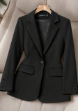 Women Casual Black Elegant Fall Blazer Top