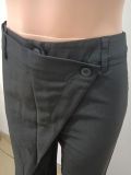 Women's Spring High-Waisted Casual Asymmetrical Slim-Fit Straight-Leg Pants