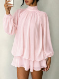 Fall/Winter Women's Fashionable Slim-Fit Solid Long-Sleeve Mini Dress