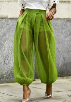 Women Mesh See‑Through Summer Casual Jogger Lantern Wide Leg Pants Women Mesh See‑Through Summer Casual Jogger Lantern Wide Leg Pants
