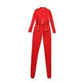 Women See‑Through Long Sleeve Hollow‑Out Crotch‑Open Sexy Bodysuit