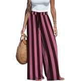 Women's Casual Striped Wide-Leg Pants