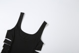 Fall Women's Fashionable U-Neck Sexy Cutout Solid Slim-Fit Bodycon Dress