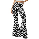 Women Fall Winter Casual Stretchy Bell Bottom Pants With Headband